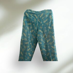 Tropical Print Cropped Pants